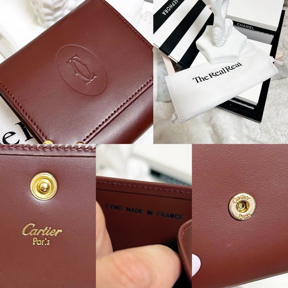 Authentic Cartier Vintage Maroon Coin Pouch / Change Wallet / Purse - Picture 10 of 10